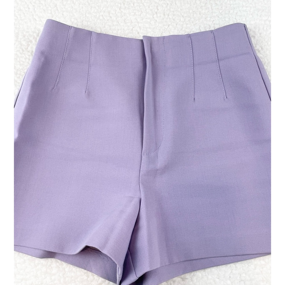ZARA • Lavender/Lilac/Purple High-Waisted Mini Shorts, XS - Picture 11 of 16